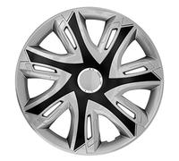 NRM Supernova tapacubos universales de 14 Pulgadas 4 Piezas (Negro/Plata)
