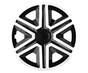 NRM Tapacubos Action, Blanco de Negro 15 Pulgadas (4 x Universal)