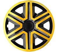 NRM Tapacubos Action Negro/Dorado, 15 Pulgadas, Juego de 4 Unidades