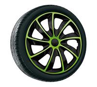 NRM Tapacubos Quad Negro/Verde, 15 Pulgadas, Juego de 4 Unidades