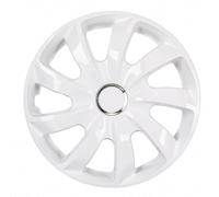 4X Tapacubos 14" Para Discos Blancos Nuevos Stig Lacado + Círculo Lote De 4 Pcs