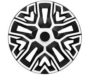 NRM The Best Juego de 4 embellecedores Bicolor - ABS Resistente a los Golpes - Fácil Montaje - Protección de Las Llantas, Anillo de sujeción Ajustable - Sin Herramientas (Blanco/Negro, 14)