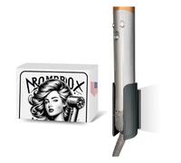 NromBox Soporte de pared para secador de pelo compatible con Dyson Airwrap/Airstrait - Shark FlexstyleStyler | Organizador de almacenamiento, accesorios de rizador para el baño del hogar (negro) |