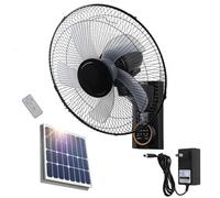 NRQCJM Ventilador Solar De Pared Con Mando A Distancia, 3 Velocidades Silencioso Oscilante, Temporizador E Inclinación Ajustable, Para Interior Y Exterior, Placa Solar O Enchufe