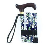 NRS Healthcare M88086 - Bastón plegable, diseño floral, tonos azules