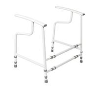 NRS Healthcare Nuvo, contemporáneo, respaldo abierto, ancho y altura ajustable, marco de seguridad para inodoro