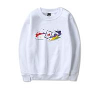 NRSMGTWS Grian Space and Hearts - Sudadera de manga larga con cuello redondo para mujer y hombre, blanco, M