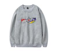 NRSMGTWS Grian Space and Hearts - Sudadera de manga larga con cuello redondo para mujer y hombre, gris, 3XL