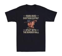 NRSWUPTT Wanna Make Everything Electric Start with The Border Wall Vintage Men's T-ShirtBlackXL