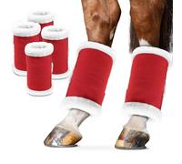 NRTFE Envolturas de forro polar para caballo para Navidad, ecuestre rojo, decoración ecuestre de Papá Noel