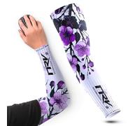 NRV - Puño para juegos de orquídeas - Compresión Sleeve eSport Elegante - Anti-Fricción, Transpirable y Durable - Diseño de flor de orquídea, morado, 3XL