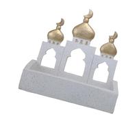 NRVTRE de Mezquita Decorativa Blanca Decoraciones Islámicas Eid Mubaraks Adorno de Ramadán Eid Decoraciones para Hogar Caja de Almacenamiento de Mezquita Dorada y Blanca