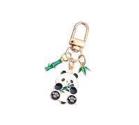 NRVTRE Llavero con diseño de panda de bambú dulce, regalo elegante y funcional para un amigo de la familia, llavero de metal para bolso o mochila, llavero con diseño de panda encantador