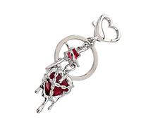 NRVTRE Llavero de cruces de corazón gótico de, ligero y resistente, llavero de corazón fresco para llaves o decoración de bolsos, accesorio gótico de