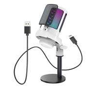 NRVTRE Micrófono USB LED Mejorado para transmisores de Juegos, presentadores de podcasts con Sonido Claro y fácil instalación, micrófono de Regalo para Reproductor