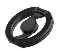 NRVTRE Soporte para teléfono Manos Libres con colocación, Black | Soporte plegable y disco giratorio para escritorios de viaje y tareas de visualización