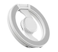 NRVTRE Soporte para teléfono Manos Libres con colocación, White | Soporte plegable y disco giratorio para escritorios de viaje y tareas de visualización