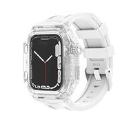 NRYCR Nuevo 44 mm 45 mm 41 mm 40 mm funda transparente de lujo fluororubber correa para Apple Watch Series 8/7 iWatch SE 6 5 4 Sports Rubber Band Mod Kit, 41mm, Agate