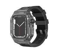 NRYCR Nuevo 44 mm 45 mm 41 mm 40 mm funda transparente de lujo fluororubber correa para Apple Watch Series 8/7 iWatch SE 6 5 4 Sports Rubber Band Mod Kit, 44mm, Agate