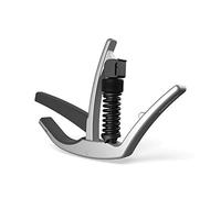 D’Addario Guitar Capo - NS Artist - For 6-String Electric and Acoustic Guitars - Single Hand Use - Integrated Pick Holder and NS Micro Tuner Mounting Bracket - Silver