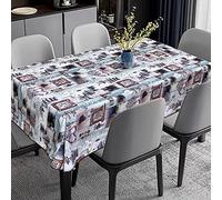 NS GREATOYAR Mantel Antimanchas Rectangular, Mantel Impermeable, Hule Mesa, Resistente, Lavable, Impermeable, Ideal para Interiores y Exteriores, para Decoración de Mesa, Marco, Medida 140x160cm