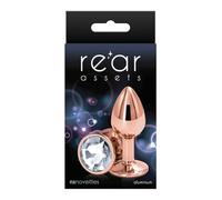 Ns Novelties Rear Assets Anal Plug Rose Gold Clear Small 4,5x2,7 cm