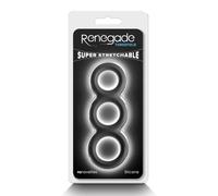 NS Novelties Renegade Anillo para el pene Threefold Black 12,3 cm