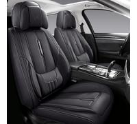 NS YOLO Fundas de Asiento de Coche de Piel de Cobertura Completa para automóviles, Todoterreno y camionetas, Protector de Asiento, cojín de Asiento, Funda de Asiento Delantero para 2 Asientos, Negro