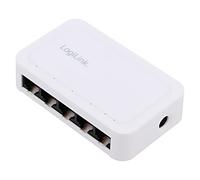 NS0114 Ethernet Switch DC toma de corriente, conector RJ45 x5 blanco LOGILINK