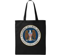 NSA National Security Agency United States of America Eagle - Bolsa de algodón ecológico natural, color negro, Black, Talla única