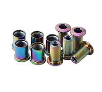 Nsaroche 10 Piezas Tornillos Plato Bicicleta Tuercas Cadena para Triple Doble Simple Material Acero Adecuado para Bicicletas BMX Accesori, Multicolor, Disco Triple a