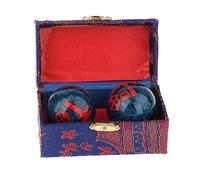 Nsaroche 2 Pelotas de Masaje Chinas para Ejercicios con Caja de Almacenamiento, Reutilizables, Suaves, Ideales para Aliviar La Rigidez. Pelotas Chinas Baoding, Fu Palabra Azul