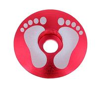 Nsaroche Bicicleta Tapón de Juego de Dirección Aleación de Aluminio Ligero Cubierta de Potencia para Reemplazo Práctico Adecuado para Entusiastas del, Pie Rojo