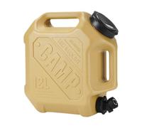 Nsaroche Contenedor de Agua Recipiente de Bebidas Bidón Portátil con Grifo Doble Asa Material PE Y PP Adecuado para Cocina Excursiones Familia Senderismo, Caqui