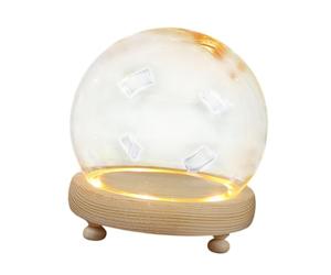 Nsaroche Cúpula con Base de Madera para Decoración de Terrarios Y Casas de Muñecas, 12cm