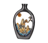 Nsaroche Jarrón de Arte Chino, Diseño de Montaña Hueca, Decoración de Mesa, Artesanía Fina, Elegante para TV, Versátil, Resina Ligera, 16 X 3.5 X 26 Cm