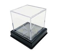 Nsaroche Soporte de Béisbol Caja Cuadrada Acrílica Transparente Exhibidor Cubo Protege Pelotas Memorabilia para Oficina, Eje de pedalier Negro