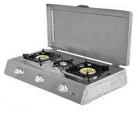 NSD-3C Acero Inox. Cocina de Gas 3 Llama Cocinilla de Camping Con Fusible + Tapa