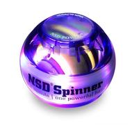 NSD Roll 'N Spin Rainbow Lit AutoStart Spinner Gyroscopic Wrist and Forearm Exerciser with AutoStart and Multi-Lit LED, Purple by NSD Power