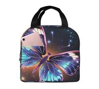 NSDdefAWCGT Lonchera aislada para mujeres y hombres, reutilizable, pequeña, con mariposas y estrellas, para el trabajo, picnic