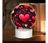 NSDdefAWCGT Luz nocturna acrílica para el día de San Valentín, lámpara de noche de corazón con USB, luz nocturna LED para decoración del hogar, Navidad, cumpleaños, regalos de boda