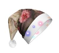 NSDdefAWCGT Sombrero de Navidad con diseño floral de Papá Noel, para adultos, unisex, para fiesta festiva de Año Nuevo