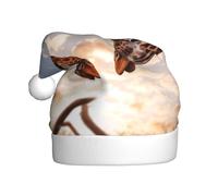 NSDdefAWCGT Sombrero de Navidad con dos jirafas cara a cara, sombrero de Papá Noel para adultos, unisex, gorro de Navidad para fiesta festiva de Año Nuevo