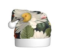 NSDdefAWCGT Sombrero de Navidad con estampado floral, sombrero de Papá Noel para adultos, unisex, gorro de Navidad para fiesta festiva de Año Nuevo
