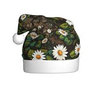 NSDdefAWCGT Sombrero de Navidad con flores dibujadas a mano, sombrero de Papá Noel, para adultos, unisex, gorro de Navidad para fiesta festiva de Año Nuevo