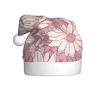 NSDdefAWCGT Sombrero de Navidad con flores sobre fondo, sombrero de Papá Noel para adultos, unisex, gorro de Navidad para fiesta festiva de Año Nuevo