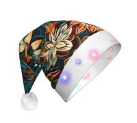 NSDdefAWCGT Sombrero de Navidad con patrón floral, sombrero de Papá Noel para adultos, unisex, gorro de Navidad para fiesta festiva de Año Nuevo