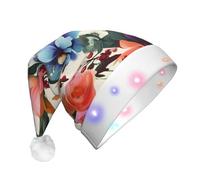 NSDdefAWCGT Sombrero de Navidad de color floral, sombrero de Papá Noel para adultos, unisex, gorro de Navidad para fiesta festiva de Año Nuevo