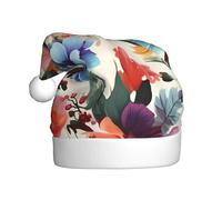 NSDdefAWCGT Sombrero de Navidad de color floral, sombrero de Papá Noel para adultos, unisex, gorro de Navidad para fiesta festiva de Año Nuevo