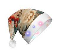 NSDdefAWCGT Sombrero de Navidad retro floral y mariposas, sombrero de Papá Noel para adultos, unisex, gorro de Navidad para fiesta festiva de Año Nuevo